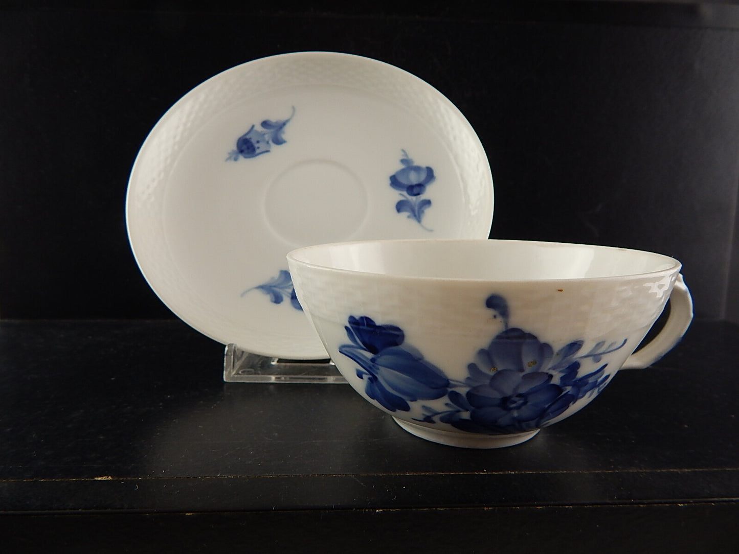 ROYAL COPENHAGEN PORCELLANA BLUE FLOWER TEA CUP&SAUCER TAZZA TÈ DIPINTA MANO #4