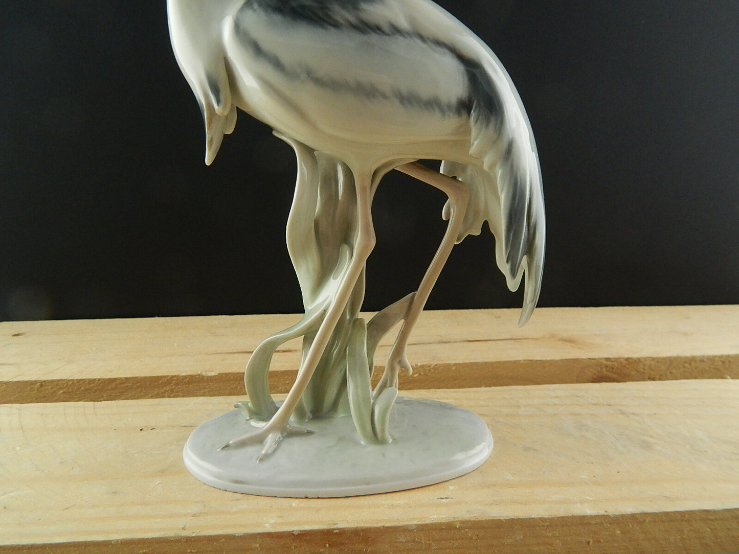 ANTICA 1930 ORIGINALE STATUINA PORCELLANA METZLER&ORLOFF AIRONE DIPINTO A MANO