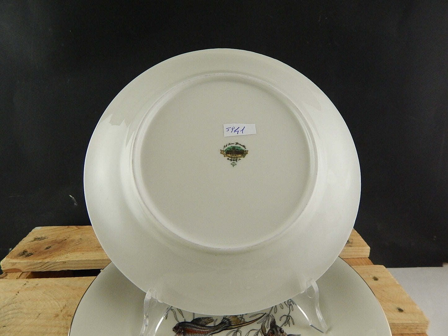 ANTICO SERVIZIO 6 PIATTI WINTERLING BAVARIA PORCELLANA COLLEZIONE PESCI