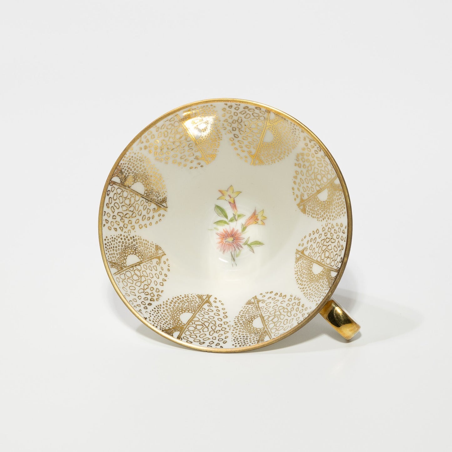 ANTICA TAZZA TÈ ART DECO PORCELLANA BAVARIA OSCAR SCHALLER DECORO ORO ###