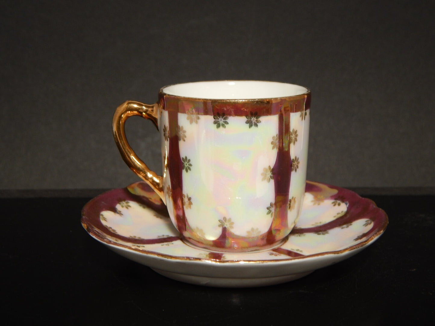 ANTICO LIBERTY SERVIZIO 6 TAZZINE PORCELLANA GINORI 1896-1910 DECORO A LUSTRO