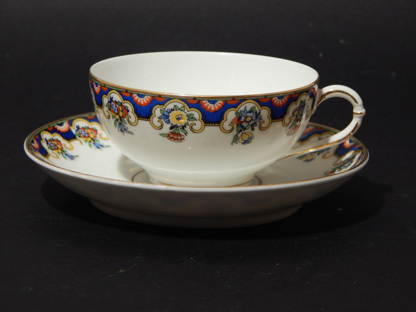 ANTICO SERVIZIO TE' PORCELLANA RICHARD GINORI CARTIGLIO PITTORIA DI DOCCIA