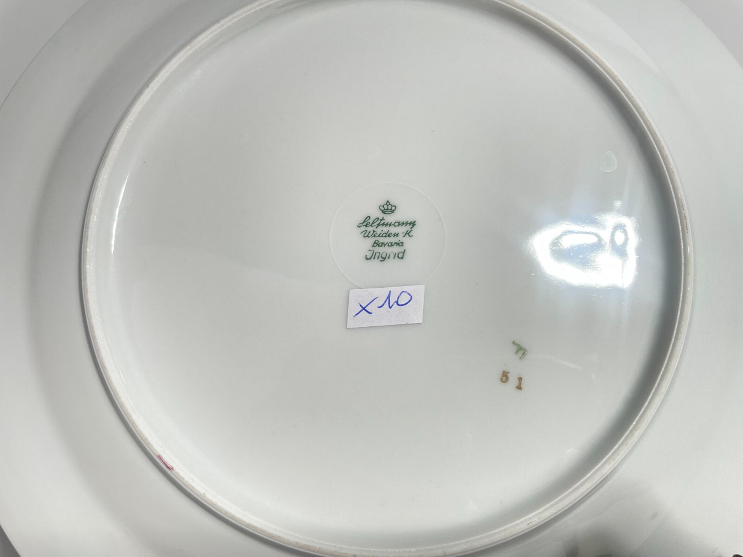 VINTAGE SERVIZIO TAVOLA 11 PIATTI PORCELLANA SELTMANN WEIDEN DISEGNO INGRID