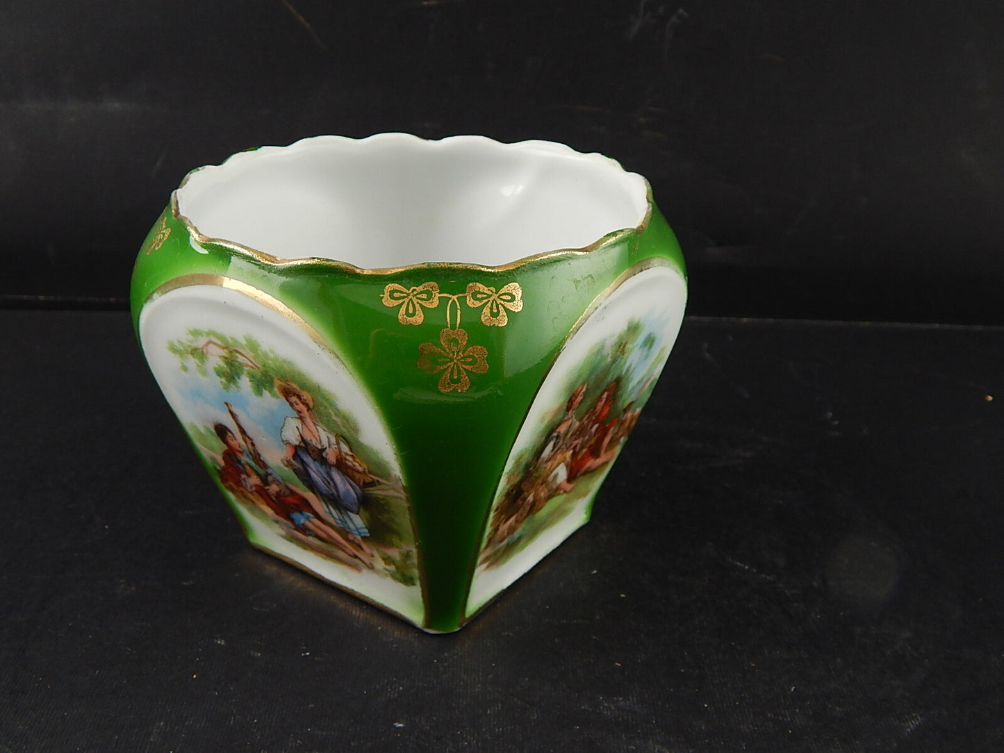 ANTICO ROMANTICO VASO CACHE POT PORCELLANA CARL TIELSCH ALTWASSER SILESIA