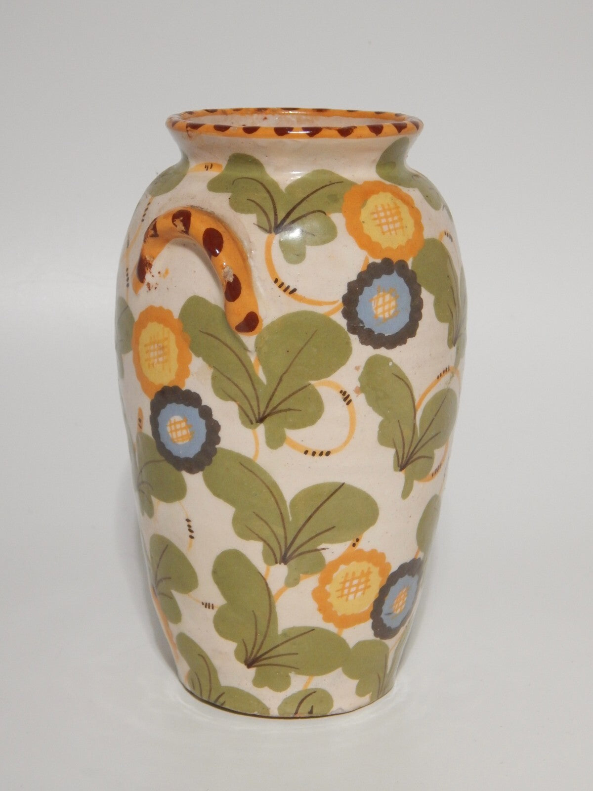 ANTICO ALBARELLO VASO MAIOLICA PROBABILE CERAMICA CANTAGALLI FIRENZE FINE 800