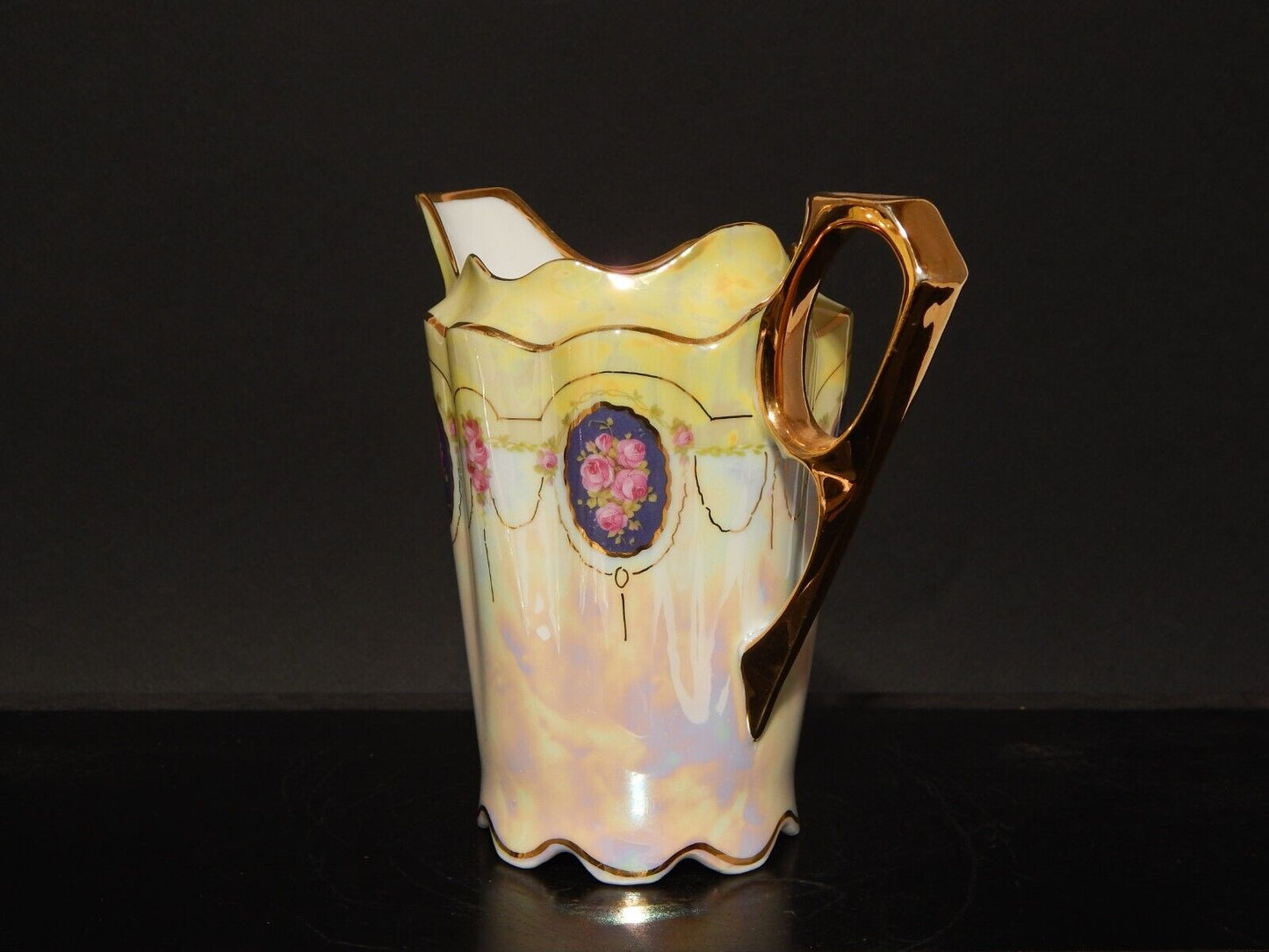 ANTICA PREZIOSA LIBERTY LATTIERA BRICCO PORCELLANA DECORATA A MANO PRIMO 900