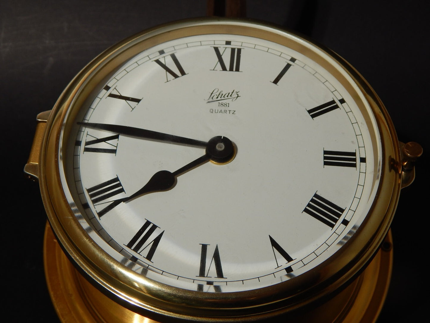 VINTAGE OROLOGIO QUARZO ROYAL MARINER SCHATZ OTTONE E VETRO MADE WEST GERMANY