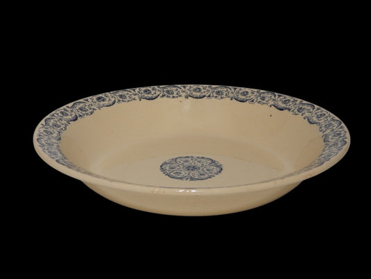 ANTICA FINE 1800 CIOTOLA FRUTTIERA CENTROTAVOLA CERAMICA GIEN BLU BIARRITZ