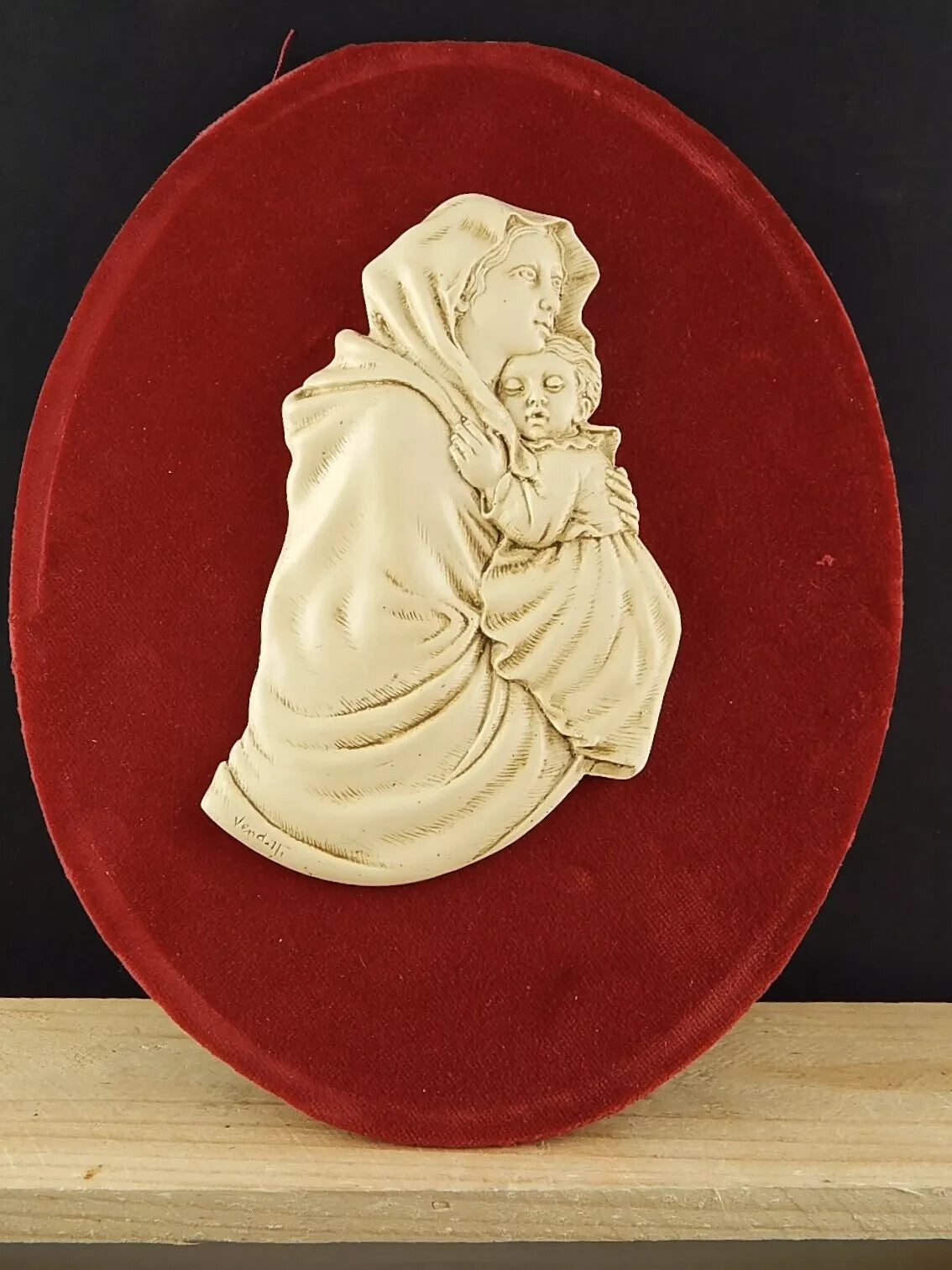 VINTAGE BASSO RILIEVO FIRMATA VENDITTI ISPIRATA A MADONNA DEL RIPOSO