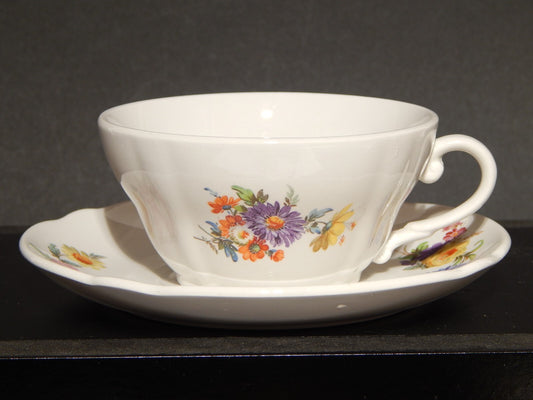 VINTAGE TAZZA DA TE' CERAMICA RICHARD GINORI LAVENO DIAMONDSTONE DECORO FLOREALE