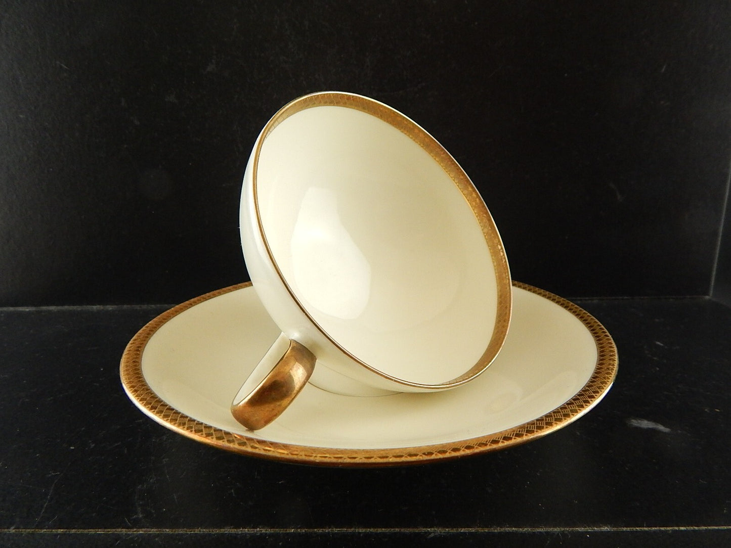 PREZIOSA ANTICA STILE IMPERO TAZZA TE' PORCELLANA E ORO ZEH SCHERZER BAVARIA