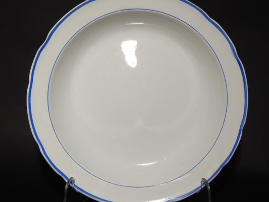 ANTICO RARO VASSOIO CERAMICA BIANCA PROFILO BLU RICHARD MILANO FINE 800 (X145)