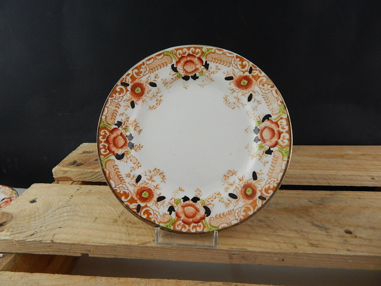 ANTICO PREZIOSO TRIO TAZZA TÈ 2 PIATTI PORCELLANA INGLESE EPOCA VITTORIANA #5921