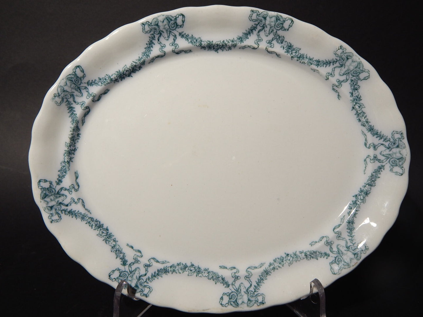 ANTICO VASSOIO PIATTO OVALE PORCELLANA INGLESE FURNIVALS FINE 800 EMPIRE