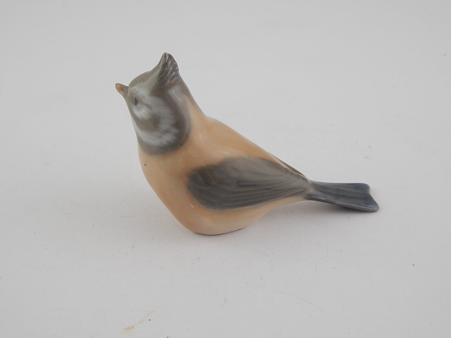 ROYAL COPENHAGEN ANTICA STATUINA PORCELLANA CINCIA DAL CIUFFO CRESTED TITMOUSE