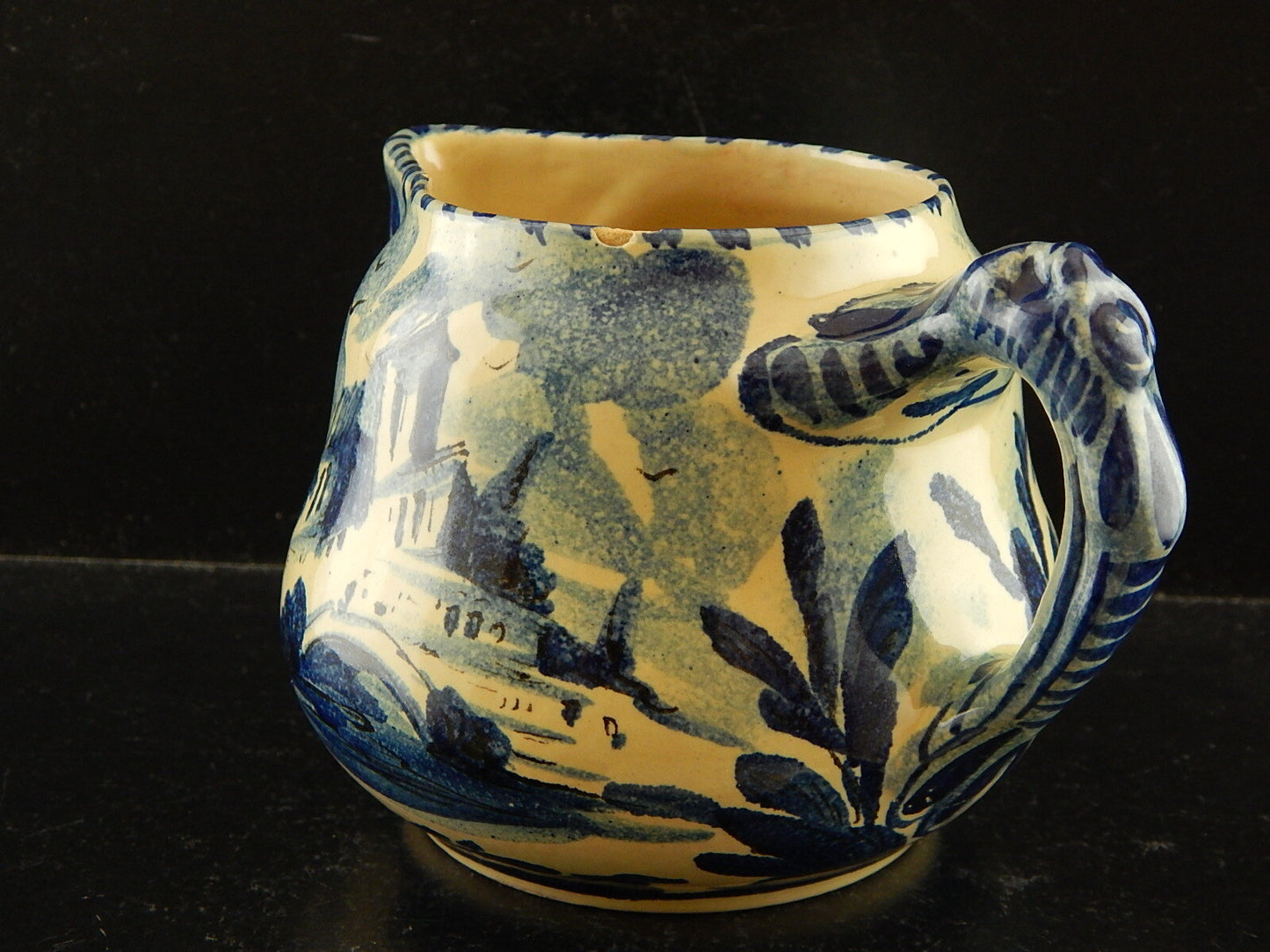 ANTICA LATTIERA BRICCO CERAMICA ALBISOLA HANDMADE MADE ITALY DIPINTA A MANO