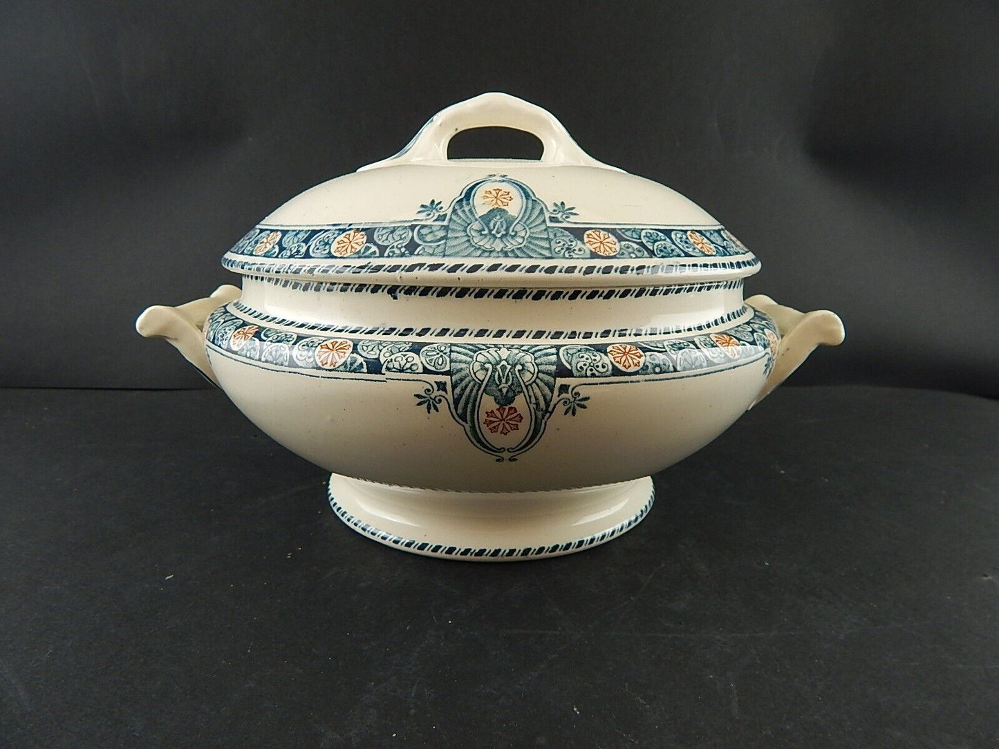 ANTICA ZUPPIERA CENTROTAVOLA LIBERTY CERAMICA LONGWY MODELLO LONDRES