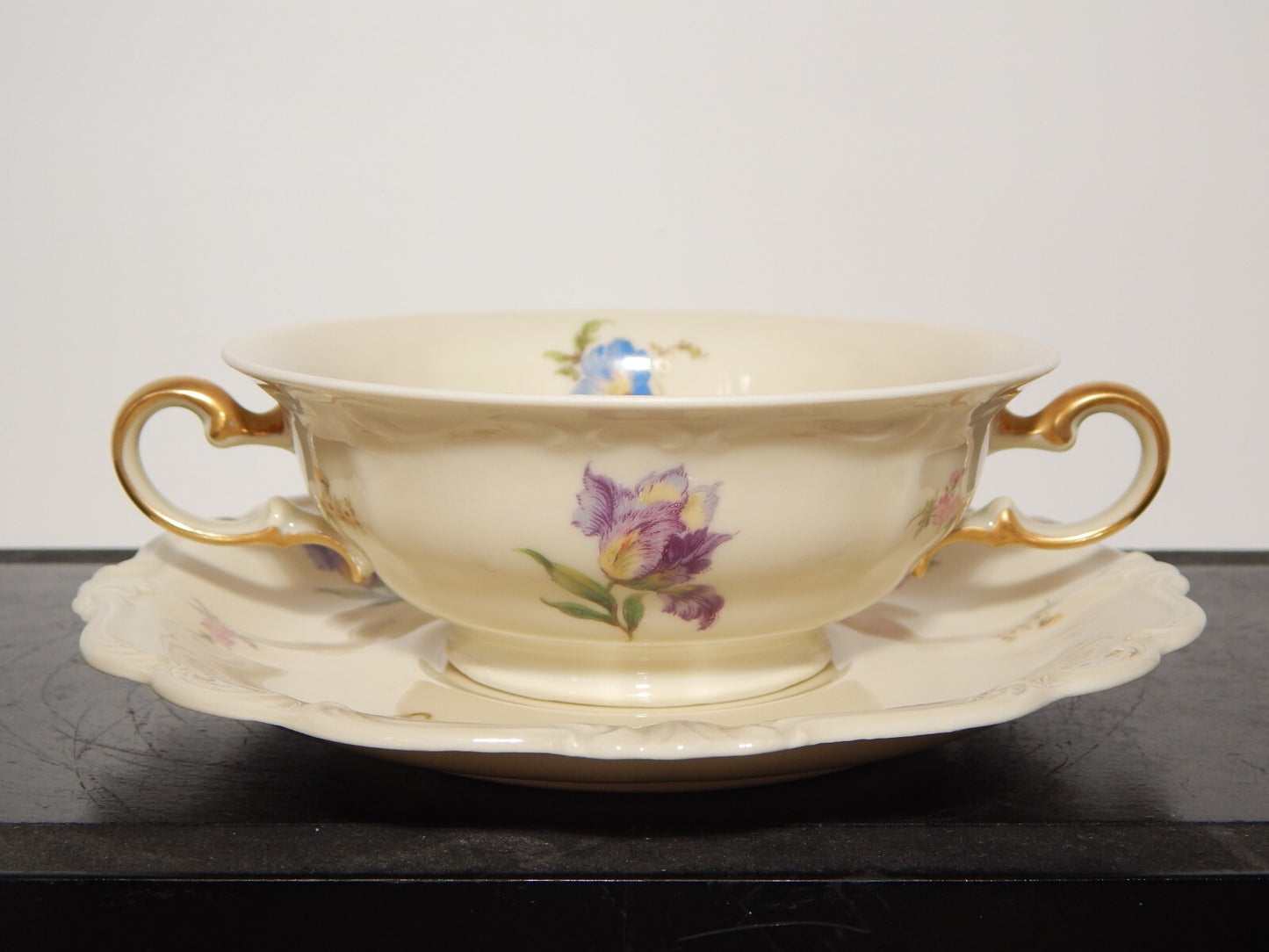 PREZIOSA ROCAILLE ANTICA TAZZA BRODO CONSOMME' PORCELLANA ROSENTHAL POMPADOUR
