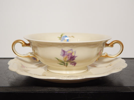 PREZIOSA ROCAILLE ANTICA TAZZA BRODO CONSOMME' PORCELLANA ROSENTHAL POMPADOUR