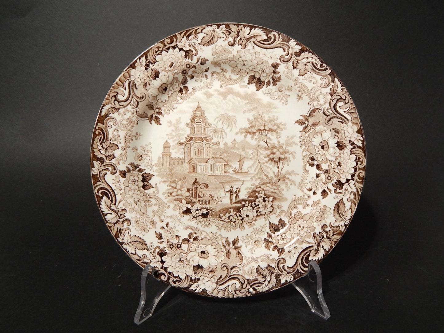 ANTICO PIATTO VITTORIANO 1800 PORCELLANA WEDGWOOD RARO DISEGNO ORIENTALE