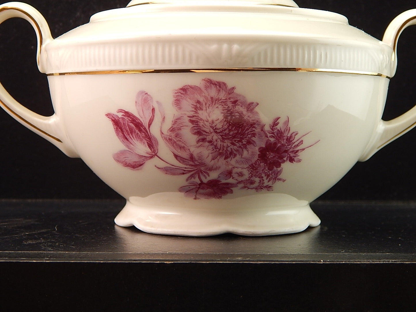 PREZIOSO ANTICO SERVIZIO TE' PORCELLANA ZEH SCHERZER BAVARIA DECORO ROSA FUCSIA