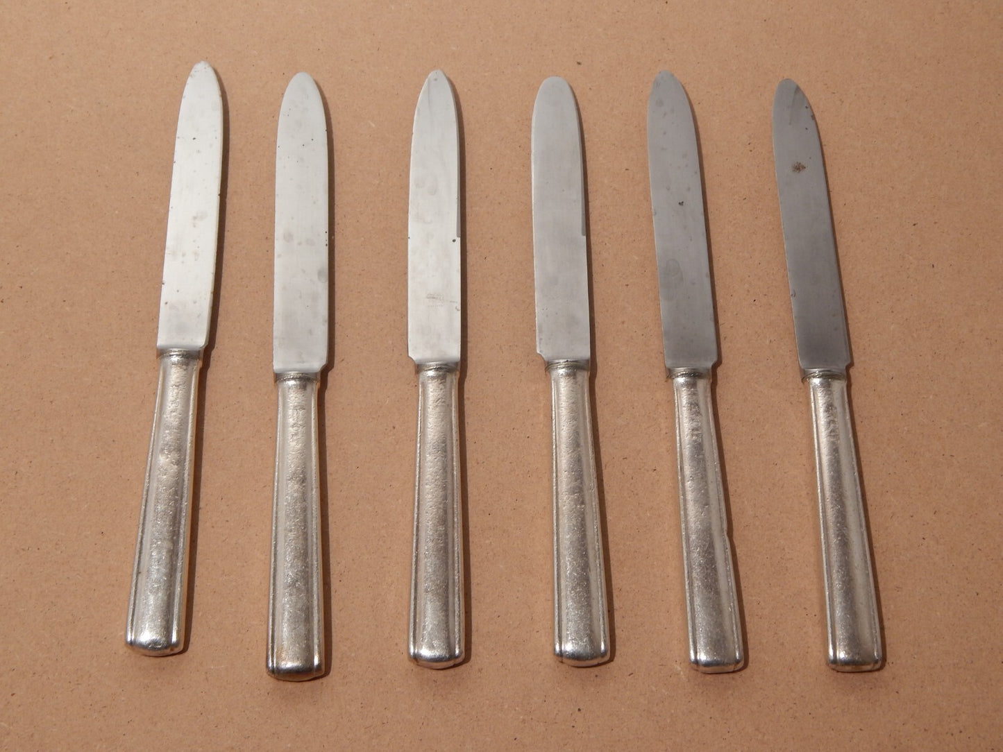 ANNI 50 ARTHUR KRUPP MILANO SET 6 COLTELLI ALPACCA ARGENTATE DESIGN GIO' PONTI