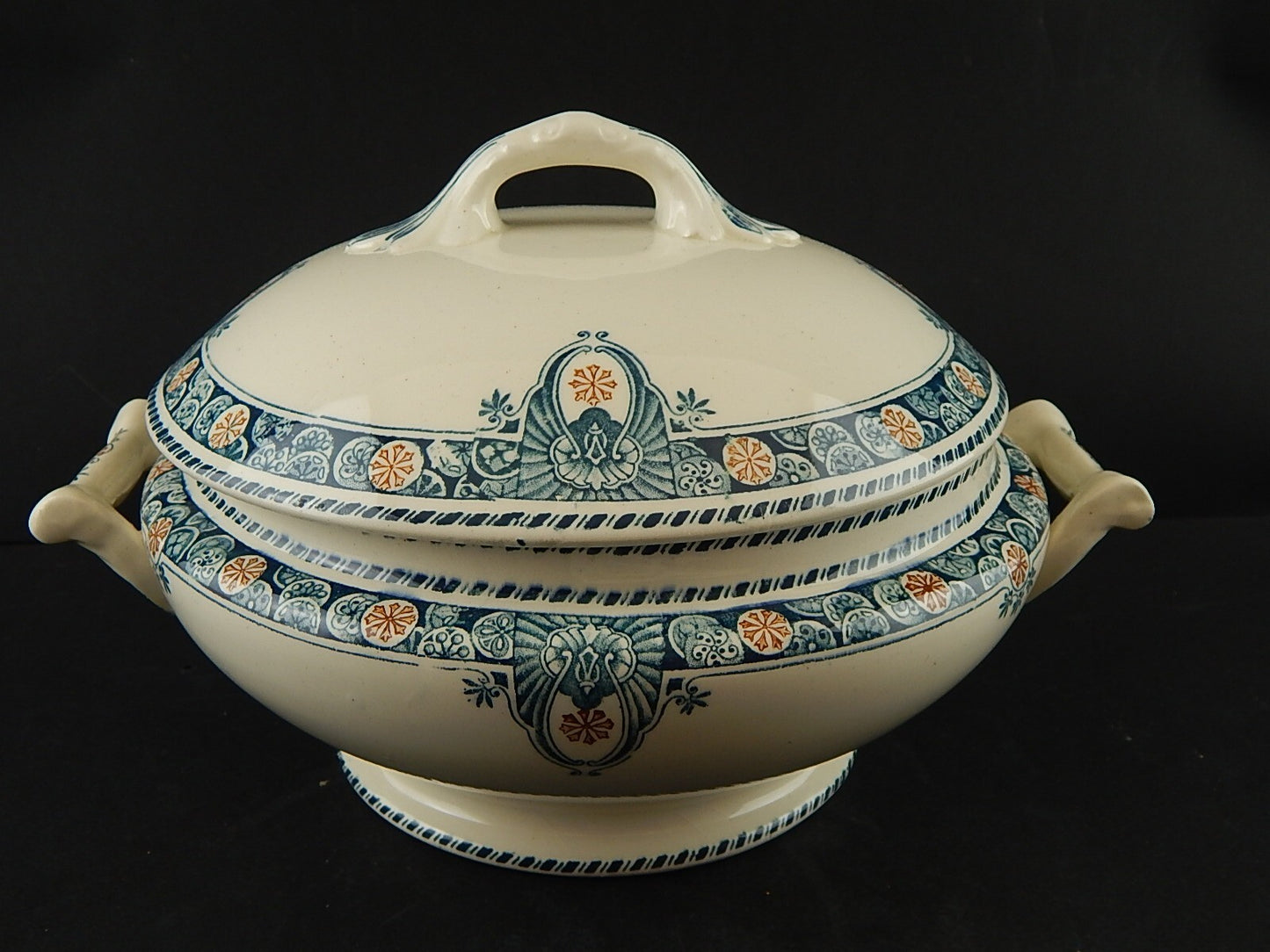 ANTICA ZUPPIERA CENTROTAVOLA LIBERTY CERAMICA LONGWY MODELLO LONDRES