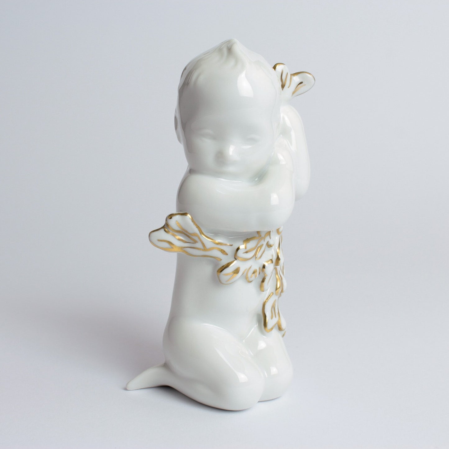 STATUINA PORCELLANA ROYAL COPENHAGEN BING&GRONDAHL "Ragazza del Mare" CON ORO