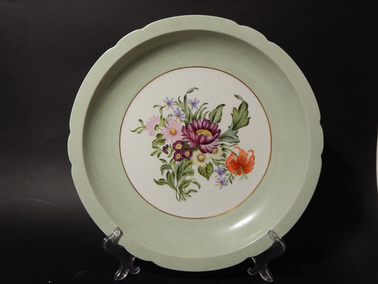 ANTICO CENTROTAVOLA VASSOIO PORCELLANA HUTSCHENREUTHER BAVARIA DIPINTO NEL 1941