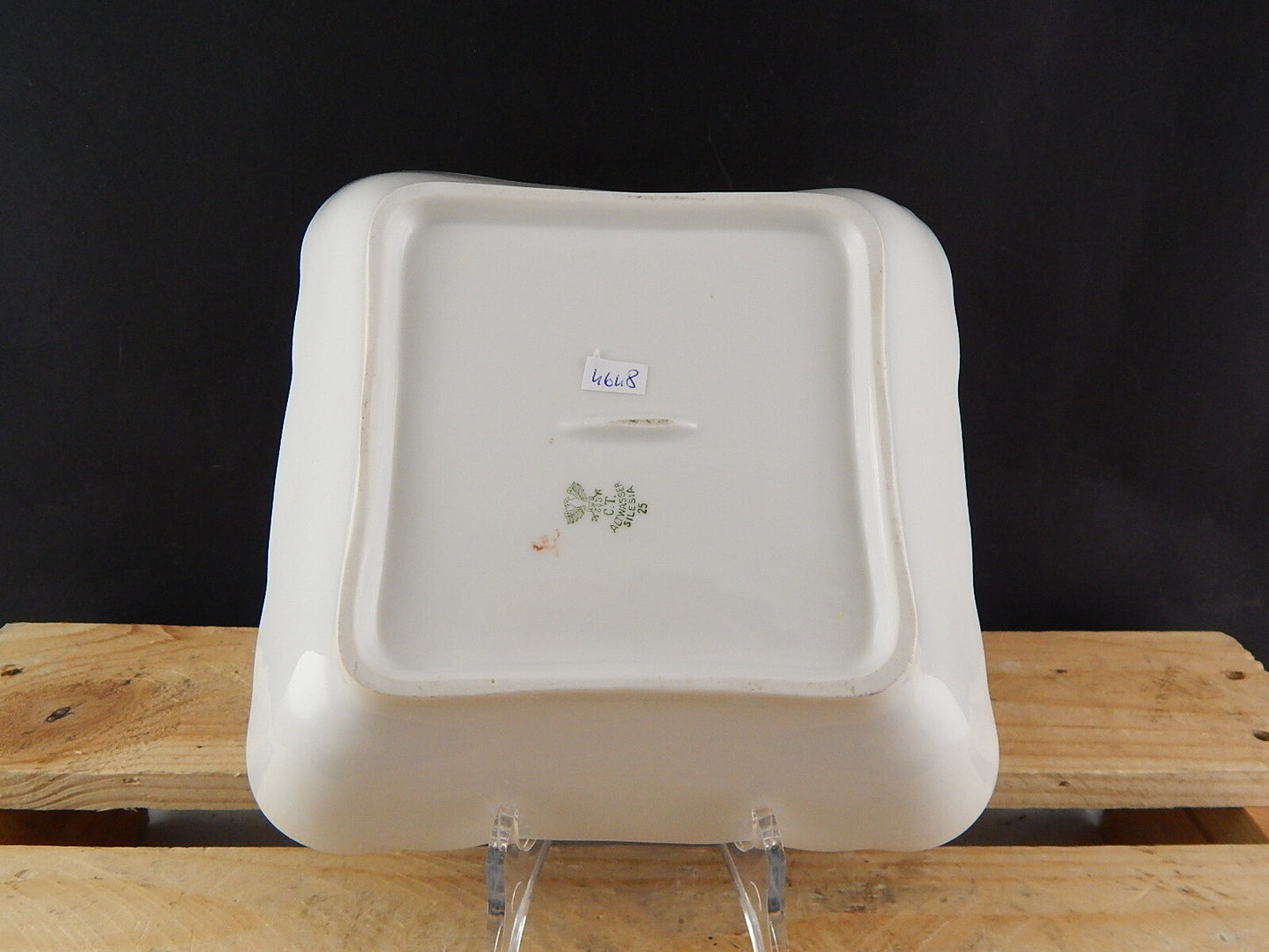 ANTICA CIOTOLA QUADRATA LIBERTY PORCELLANA CARL TIELSCH ALTWASSER SILESIA 1900