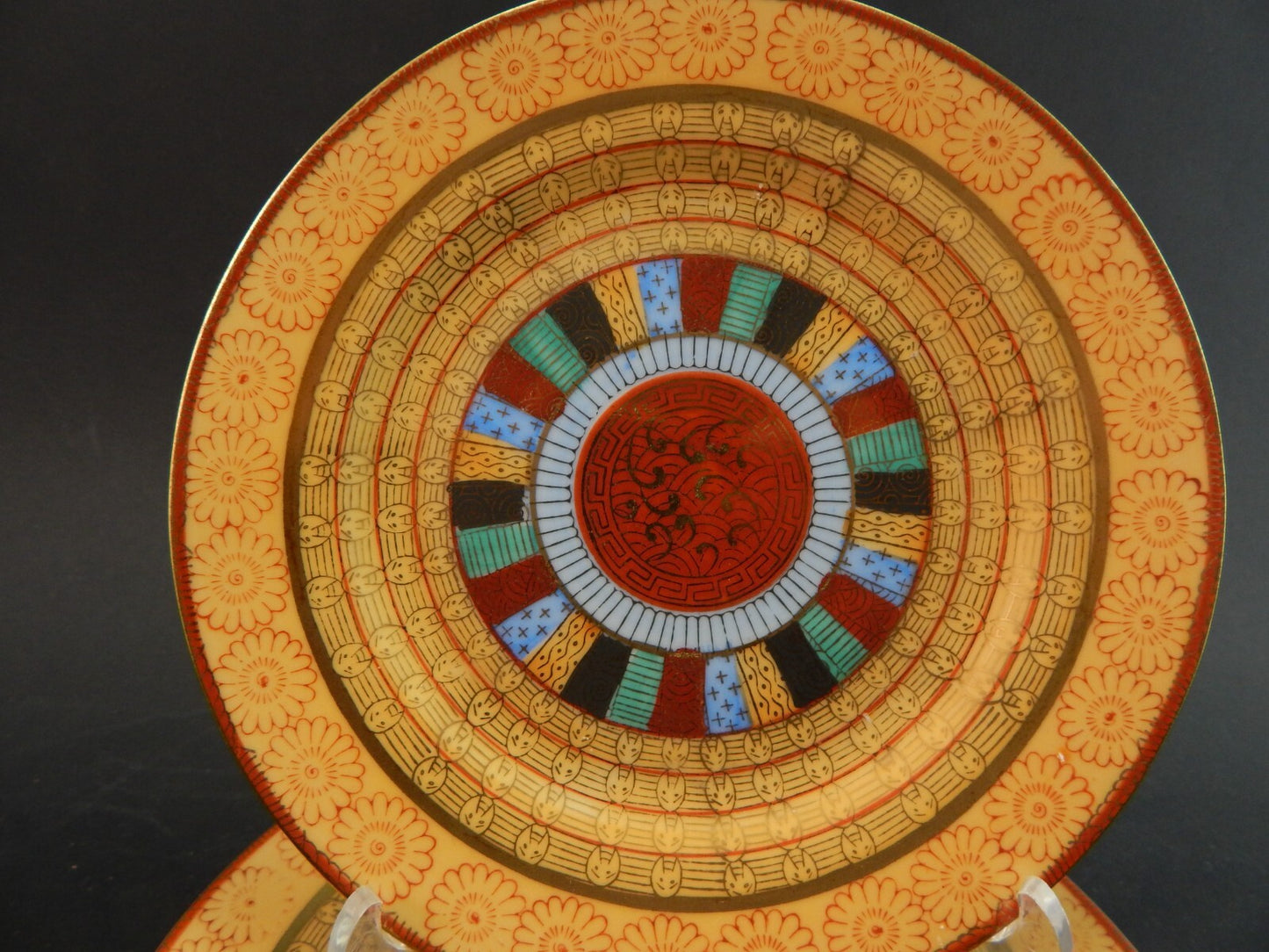 VINTAGE SET 4 PIATTI DOLCE PORCELLANA GIAPPONE KUTANI THOUSAND FACES