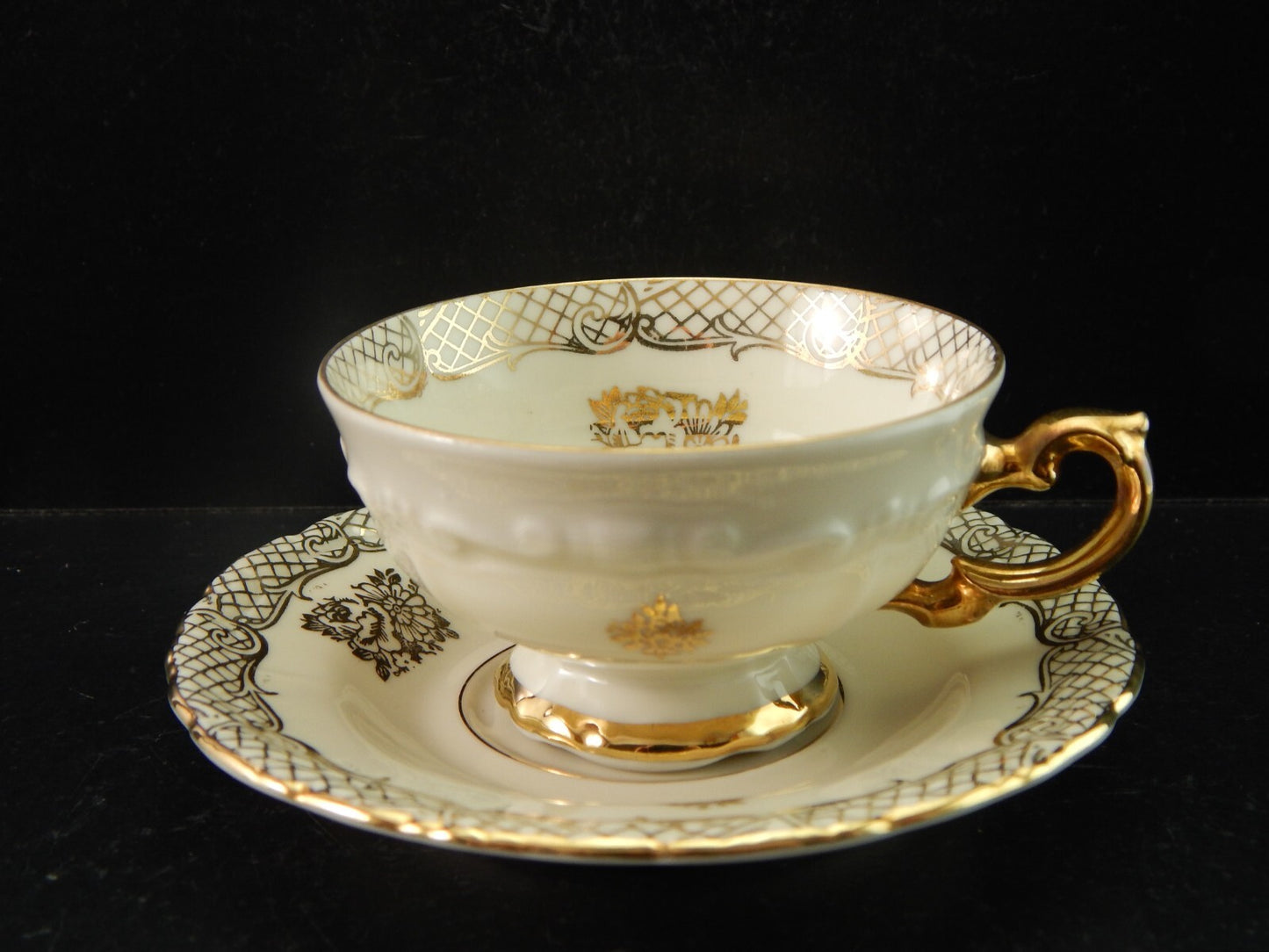 ANTICA ROCAILLE TAZZINA CAFFE' PORCELLANA VOHENSTRAUSS JOHANN SELTMANN BAVARIA #