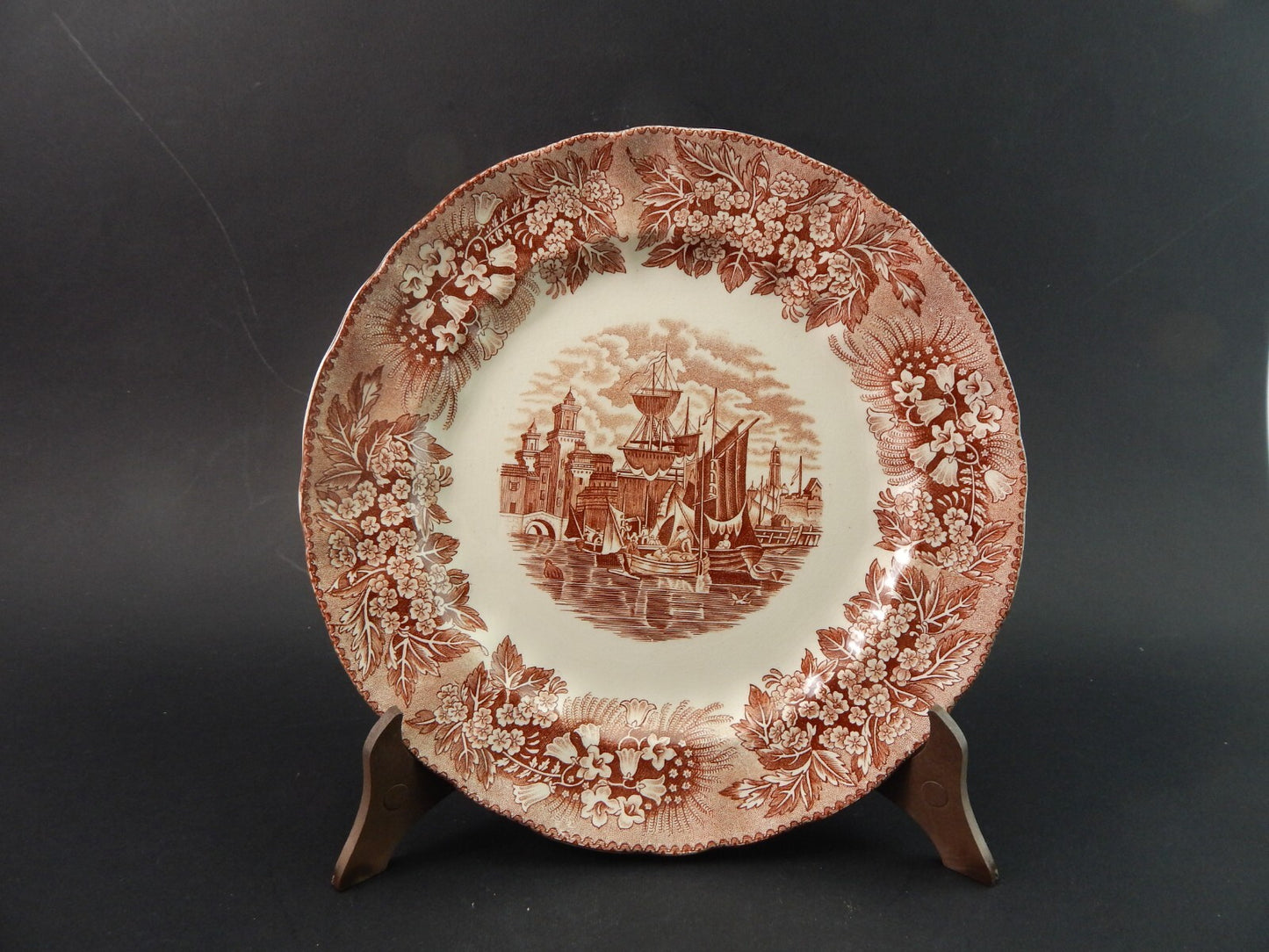 ANTICO PIATTO SEMI PORCELLANA RICHARD CERAMICHE MILANO DECORO FERRARA #1786