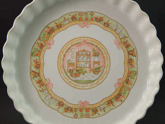 VINTAGE STAMPO CROSTATA TORTIERA CERAMICA SIC MADE IN ITALY DECORO SWEET HOME