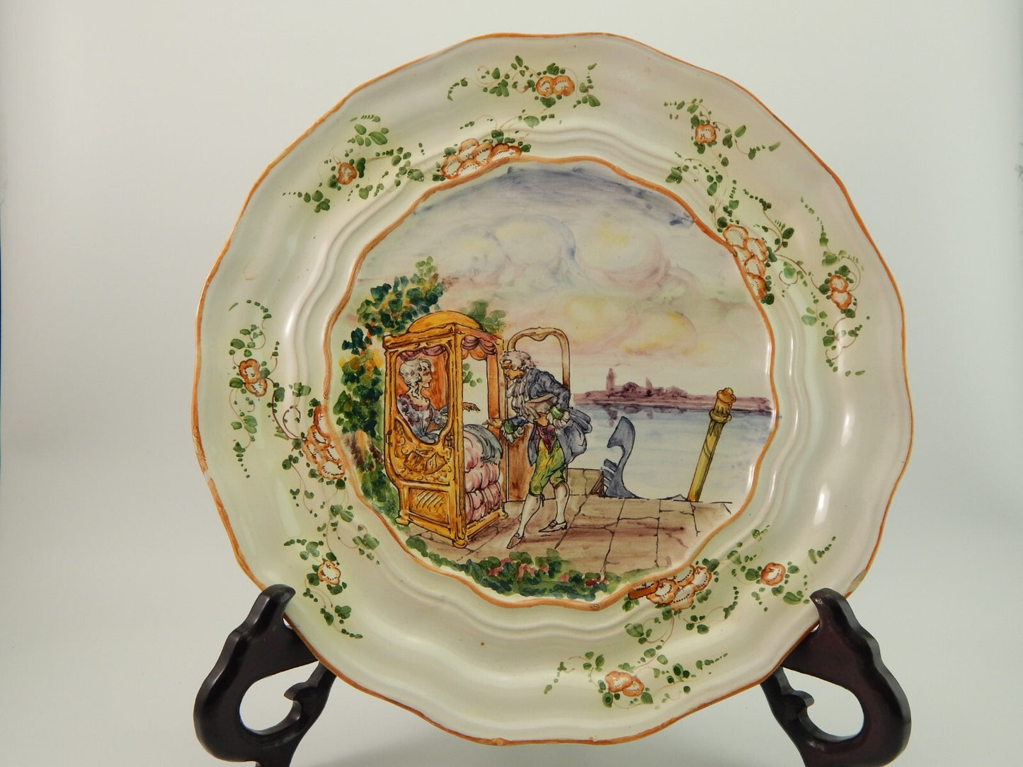 ANTICO RARO PREZIOSO PIATTO PARATA CERAMICA ALBISOLA LA CASA DELL'ARTE PRIMO 900