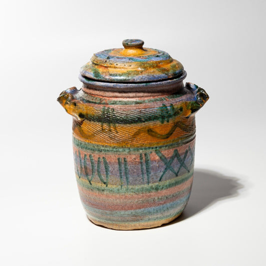 VASO URNA ALBARELLO TERRACOTTA CERAMICA CASTELLAMONTE ITALY PEZZO UNICO A MANO