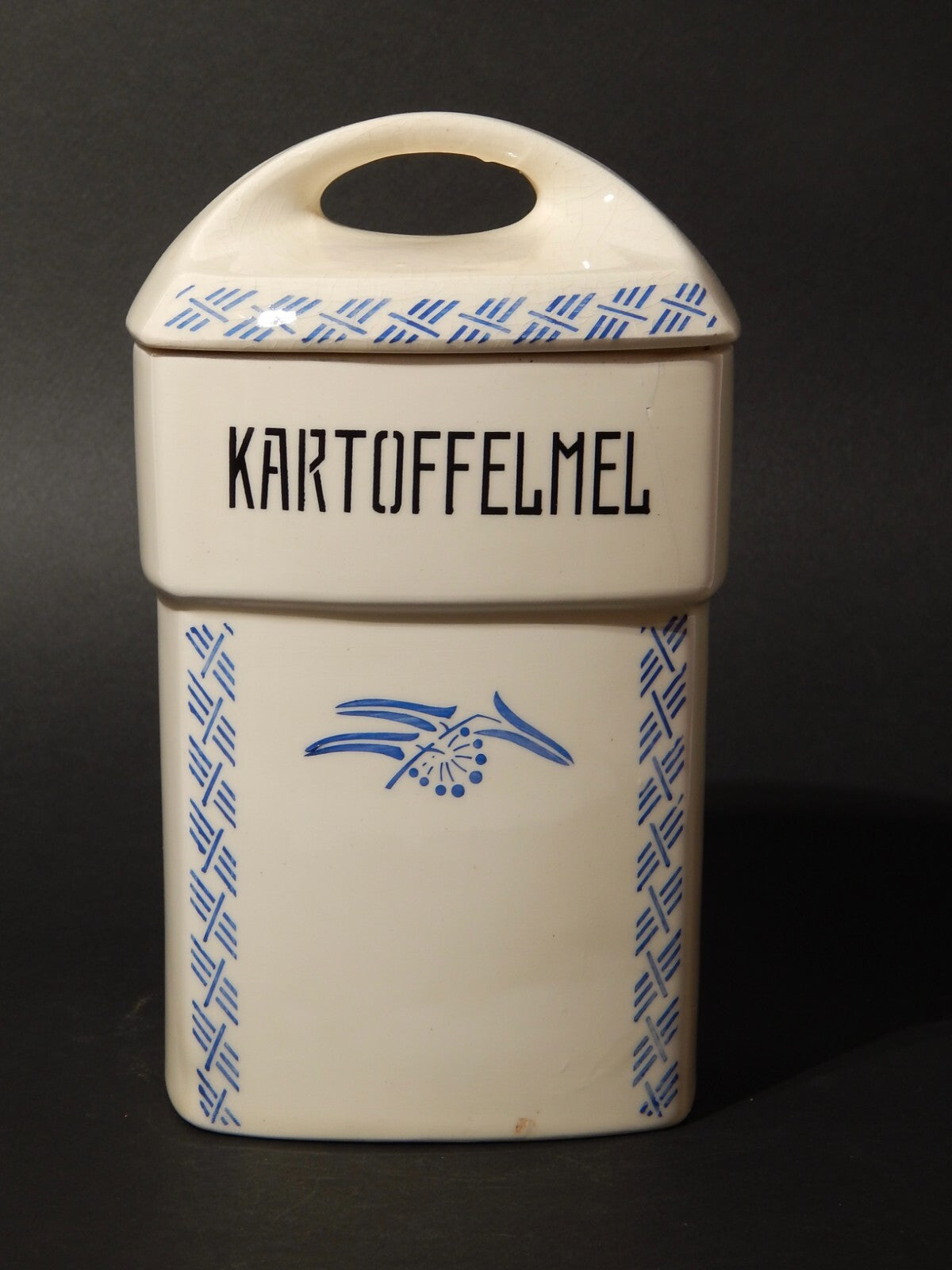 ART DECO VASO BARATTOLO CUCINA CERAMICA STAFFEL KARTOFFELMEL FECOLA PATATE