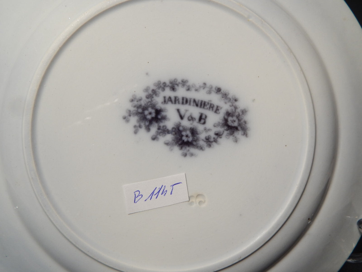 ANTICO RARO PIATTO CERAMICA DISEGNO JARDINIERE VILLEROY & BOCH FINE '800 B1145