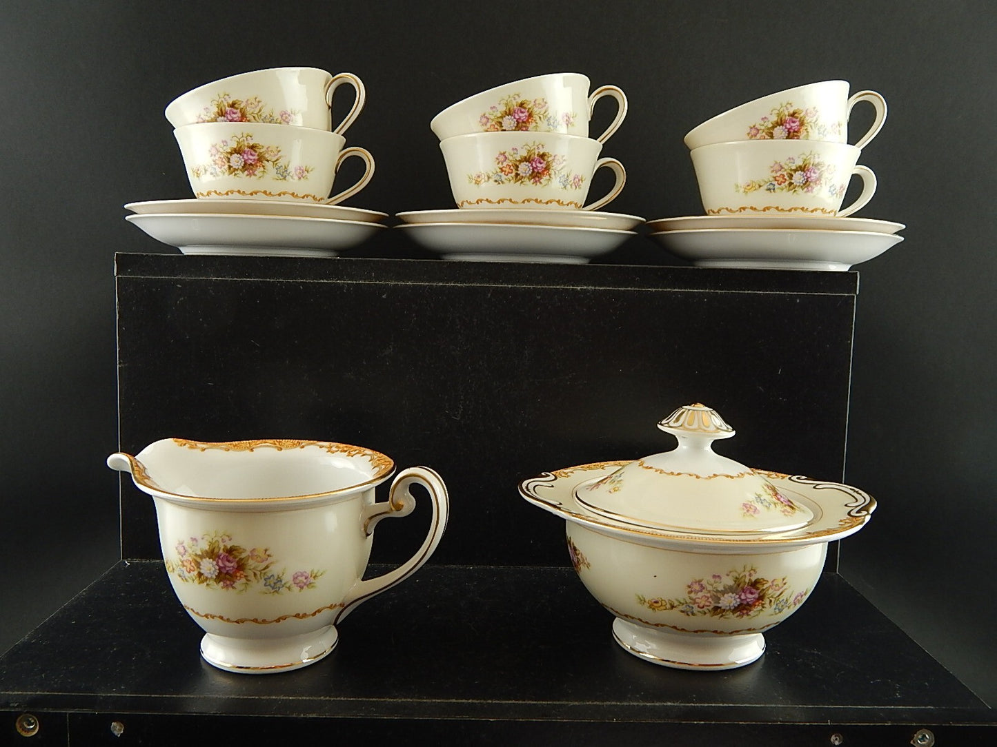 VINTAGE PREZIOSO SERVIZIO PORCELLANA 6 TAZZE TÈ SVOTO CHINA JAPAN