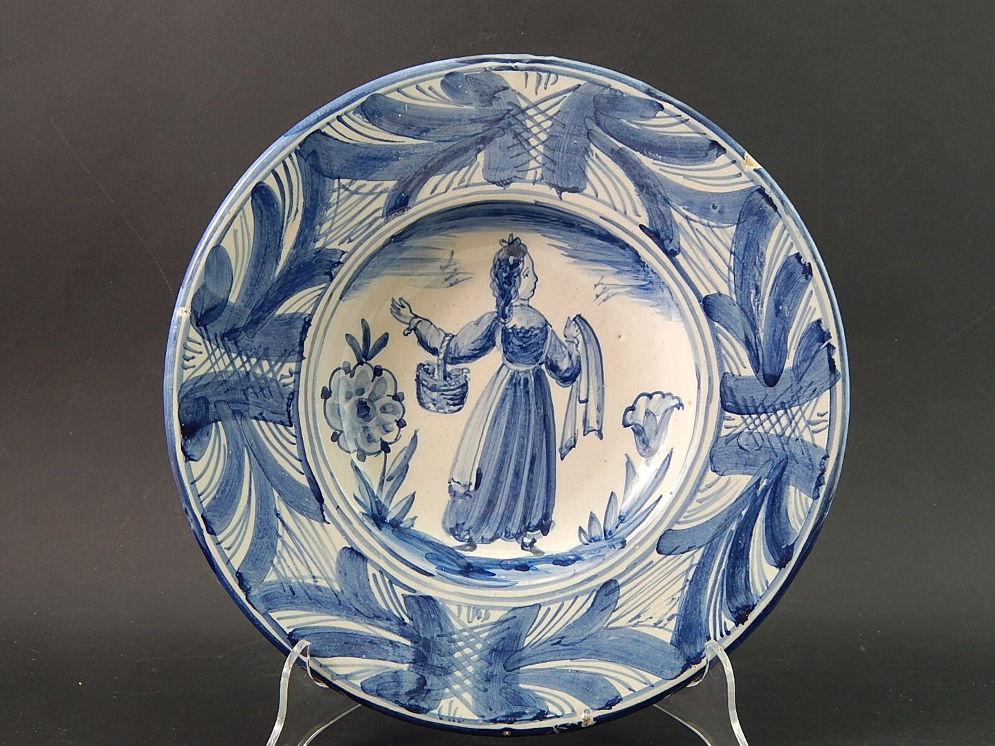 ARTE POVERA PIATTO CERAMICA SPAGNOLA CATALANA GUIVERNAU PRIMA META' 900 #2012