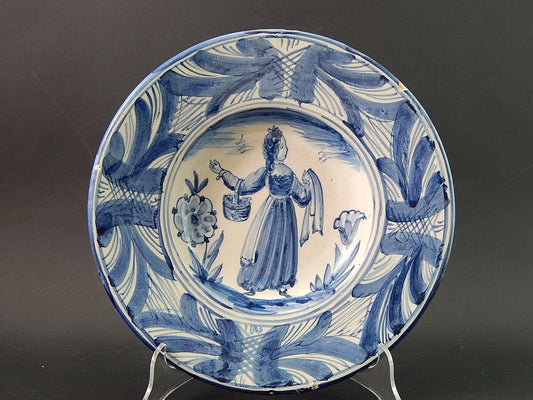 ARTE POVERA PIATTO CERAMICA SPAGNOLA CATALANA GUIVERNAU PRIMA META' 900 #2012