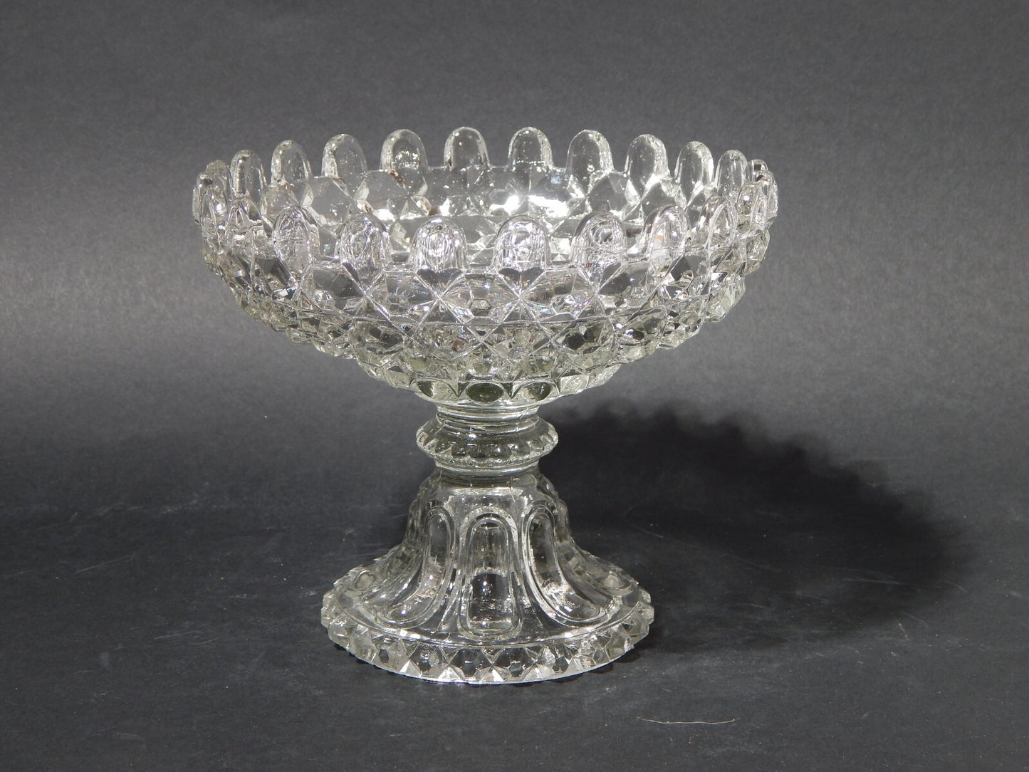 ANTICA PRIMO 800 ORIGINALE ELEGANTE ALZATA COPPA CENTROTAVOLA IN VETRO