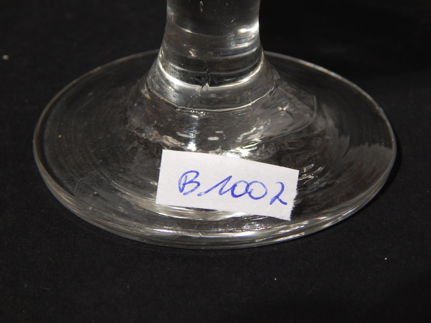 ANTICO COLLEZIONE CALICE CRISTALLO INCISO RECA DATA E NOME 1899 ASMUSSEN