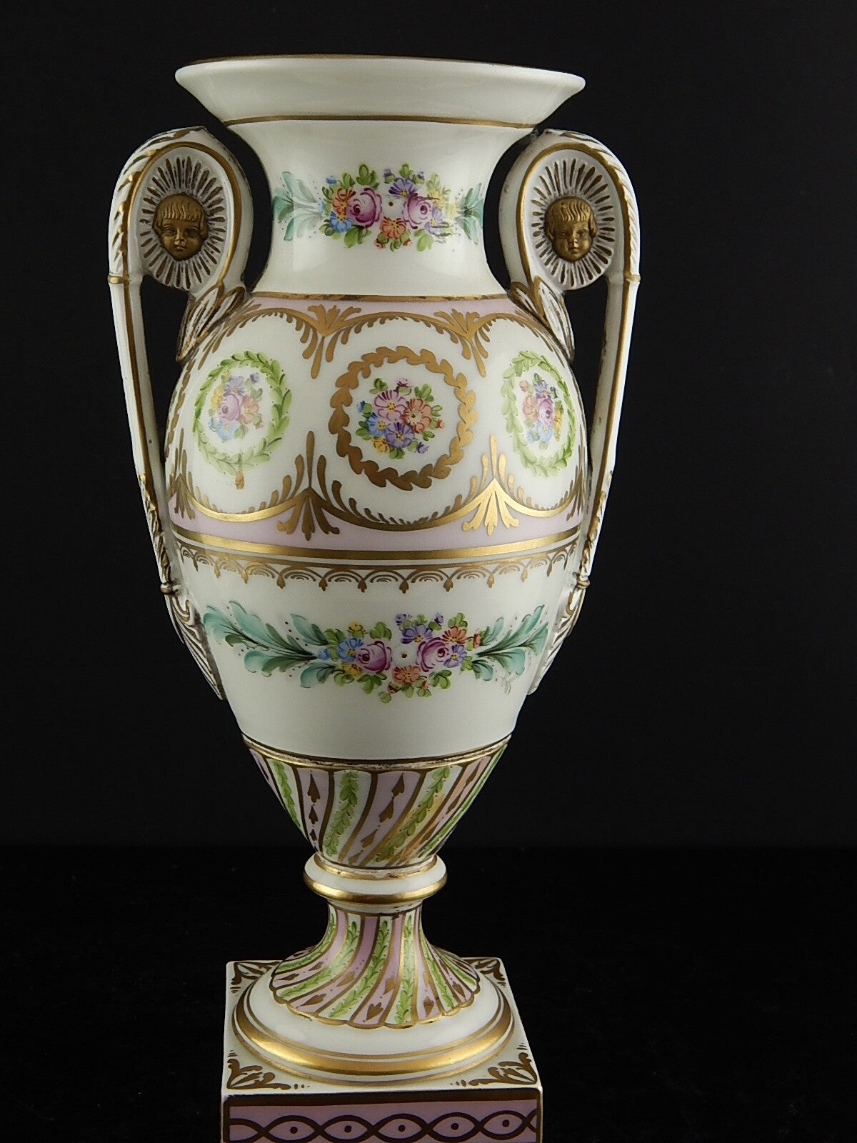 ANTICO PREZIOSO VASO IMPERO PORCELLANA DRESDA DRESDEN CARL THIEME 1900