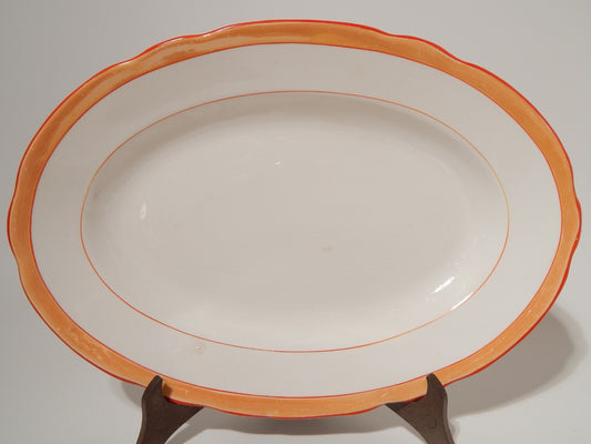 ANTICO ART DECO' RARO VASSOIO SOCIETÀ CERAMICA REVELLI LAVENO FASCIA ARANCIO