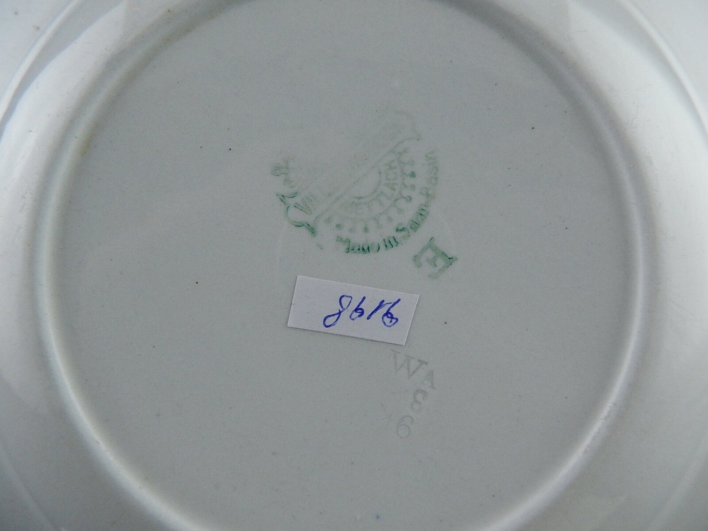 ANTICO ART DECO PIATTO FONDO VILLEROY&BOCH PORCELLANA BIANCA FIORI BLU