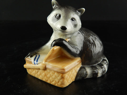 ROYAL COPENHAGEN RARA STATUINA PORCELLANA PROCIONE RACOON PRIMA SCELTA 055