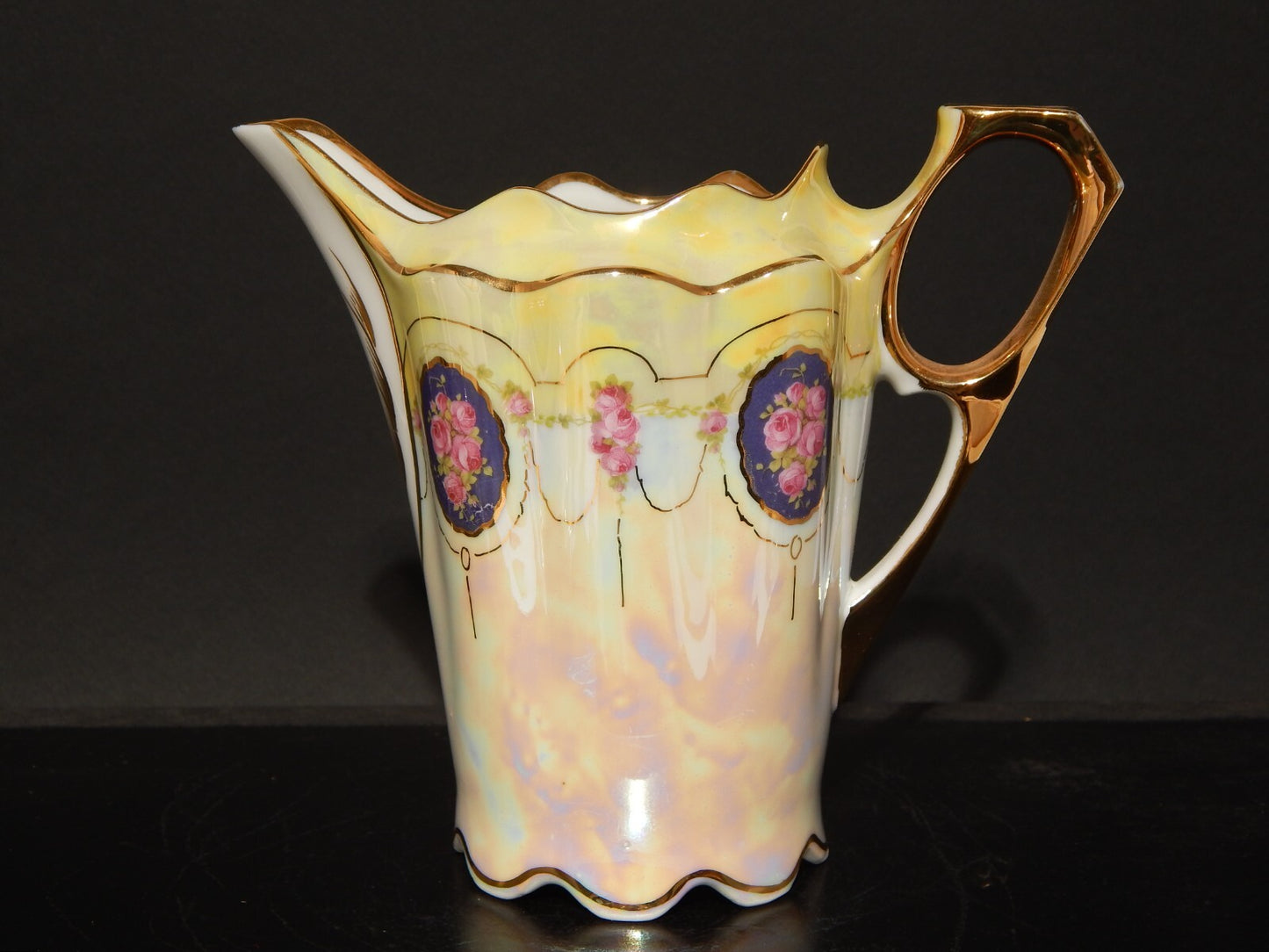 ANTICA PREZIOSA LIBERTY LATTIERA BRICCO PORCELLANA DECORATA A MANO PRIMO 900