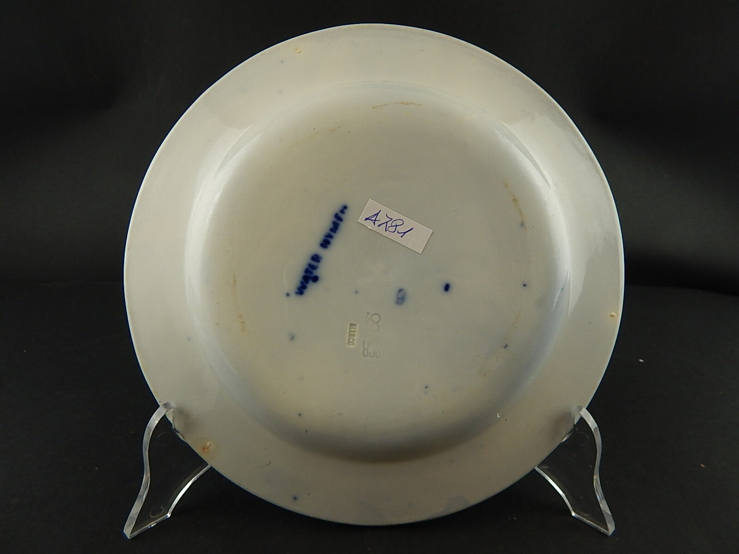 ANTICO PIATTO NINFEE CERAMICA RICHARD MILANO FINE 800 FLOW BLUE WATER NYMPH A781