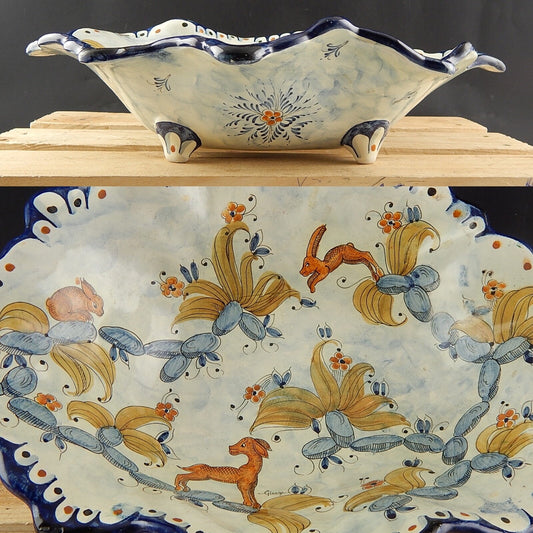 VINTAGE CENTROTAVOLA FRUTTIERA CERAMICA TURI DI ALBISSOLA PEZZO UNICO FATTO MANO
